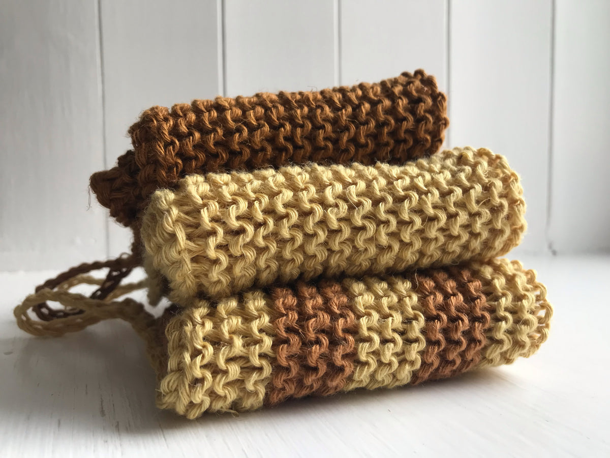 Handknitted Linen Cloth - Burnt Ochre