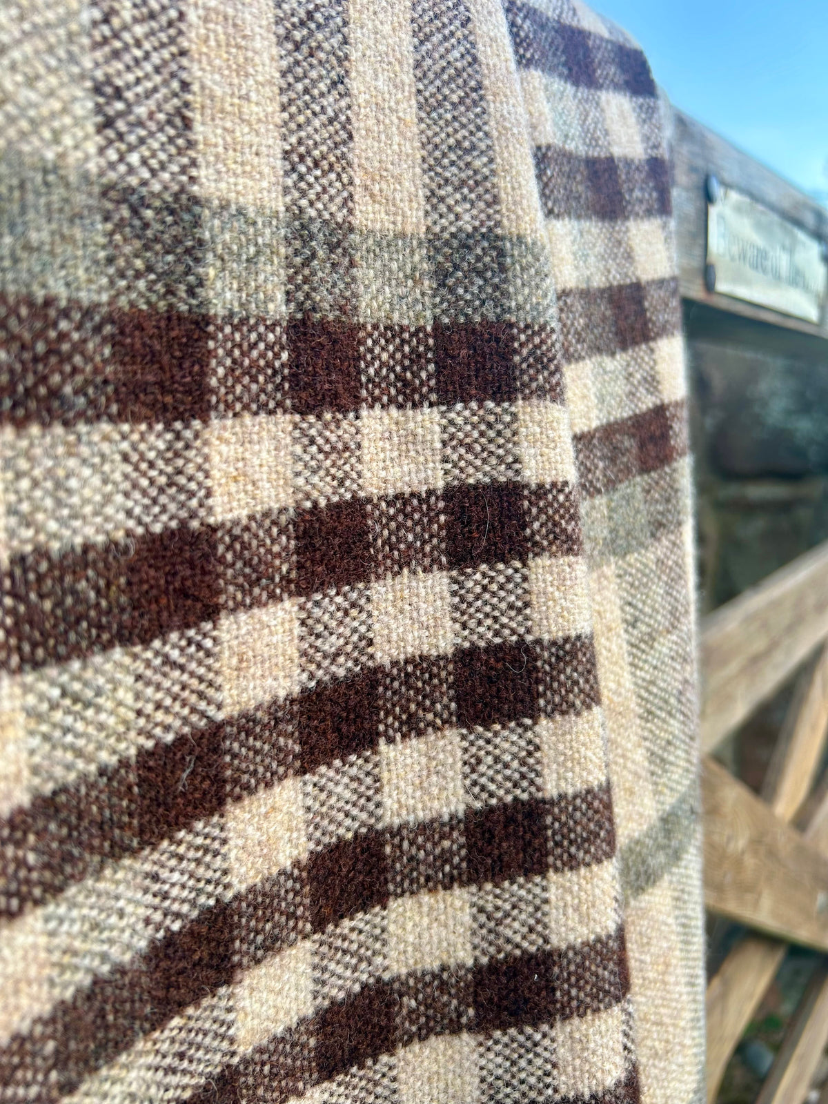 Scottish Lambswool Checked Scarf - Brown Mix